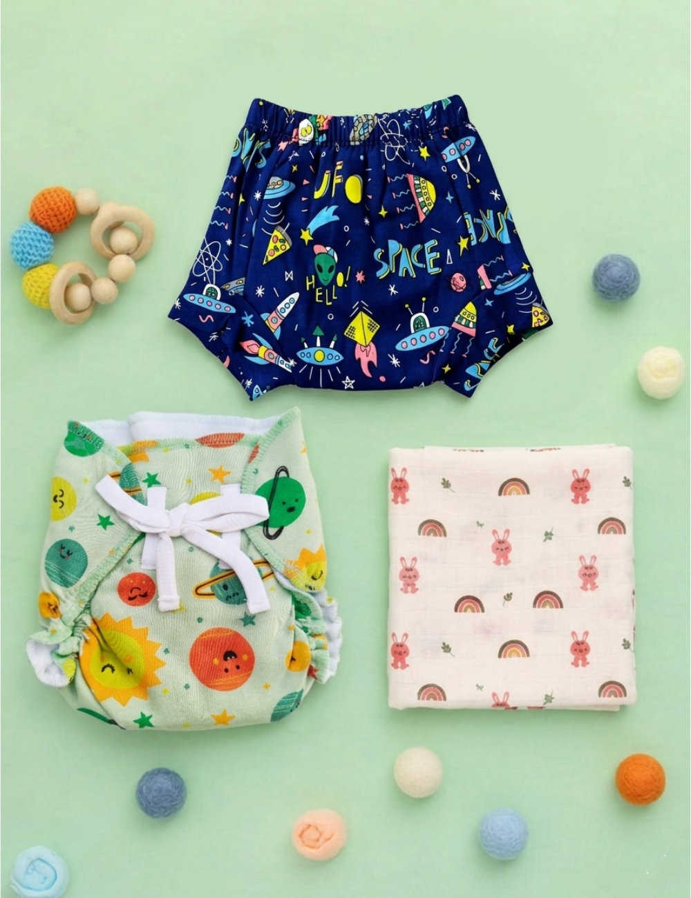 Dipe & Wipe | Cosmic Nights & Rainbow Hugs (3-Piece Set)