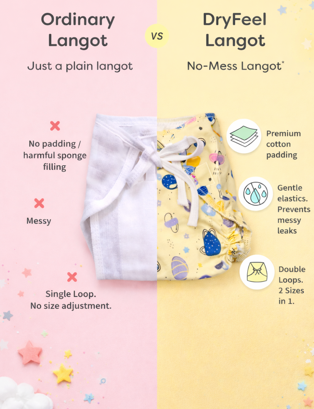 Padded Nappies - New Born's First Love