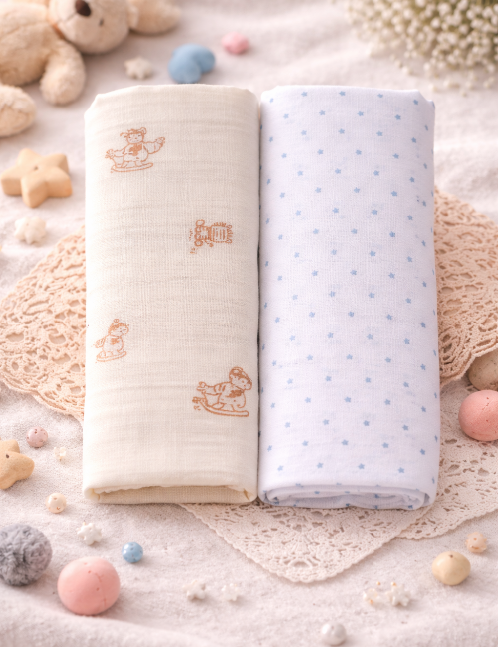 Muslin Towel | Sandal Zeb & White Stars
